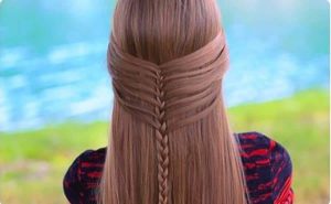 Hair water fall with braided rings