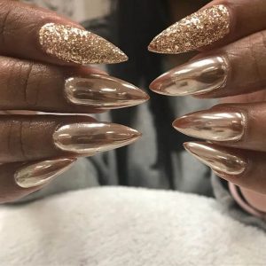 Gold Chrome Accented with Gold Glitter
