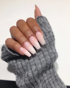 Acrylic Nails in a Long Square Design