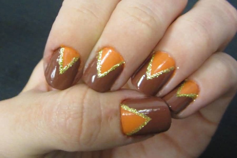 Brown and Orange Nails